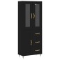 vidaXL Aparador alto madera contrachapada negro 69,5x34x180 cm vidaXL Aparador alto madera contrachapada negro 69,5x34x180 cm
