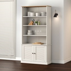 vidaXL Librería VIGO madera maciza de pino blanco 85x35x170 cm
