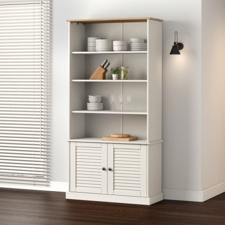 vidaXL Librería VIGO madera maciza de pino blanco 85x35x170 cm