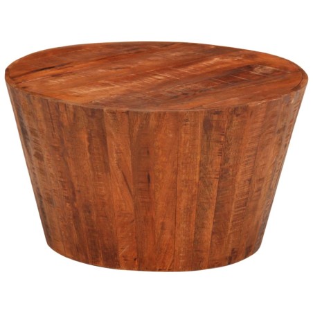 vidaXL Mesa de centro de madera maciza de mango rugosa Ø 52x30 cm