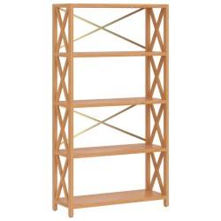 vidaXL Estantería de 5 niveles madera maciza de roble 80x30x146 cm