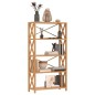 vidaXL Estantería de 5 niveles madera maciza de roble 80x30x146 cm vidaXL Estantería de 5 niveles madera maciza de roble 80x30x146 cm