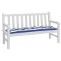 vidaXL Cojín banco jardín tela Oxford a rayas azul y blanco 150x50x7cm vidaXL Cojín banco jardín tela Oxford a rayas azul y blanco 150x50x7cm