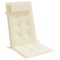 vidaXL Cojines de silla respaldo alto 4 uds tela Oxford color crema