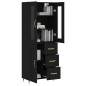 vidaXL Aparador alto madera contrachapada negro 69,5x34x180 cm vidaXL Aparador alto madera contrachapada negro 69,5x34x180 cm