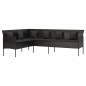 vidaXL Set comedor de jardín 2 pzas con cojines ratán sintético negro vidaXL Set comedor de jardín 2 pzas con cojines ratán sintético negro