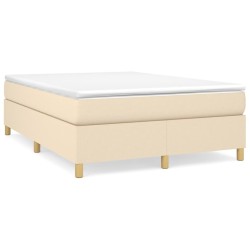 vidaXL Estructura de cama box spring tela color crema 140x190 cm