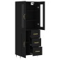 vidaXL Aparador alto madera contrachapada negro 69,5x34x180 cm vidaXL Aparador alto madera contrachapada negro 69,5x34x180 cm