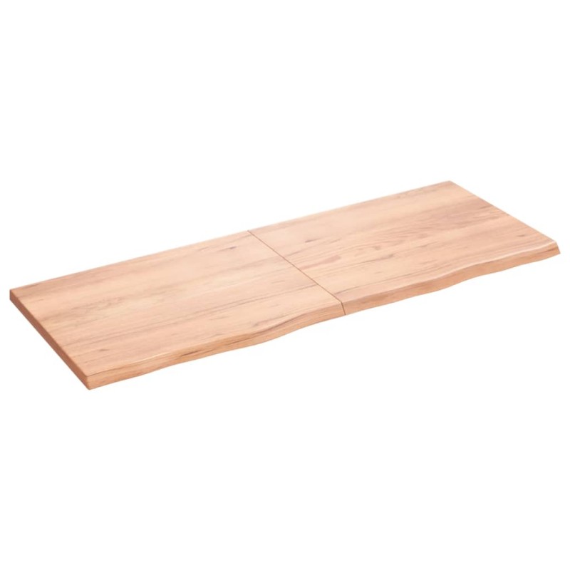 vidaXL Estante pared madera roble tratada marrón claro 160x60x(2-4) cm vidaXL Estante pared madera roble tratada marrón claro 160x60x(2-4) cm