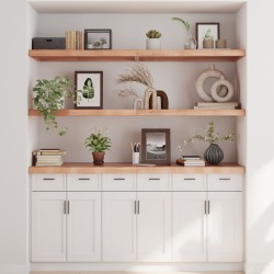 vidaXL Estante pared madera roble tratada marrón claro 180x60x(2-6) cm