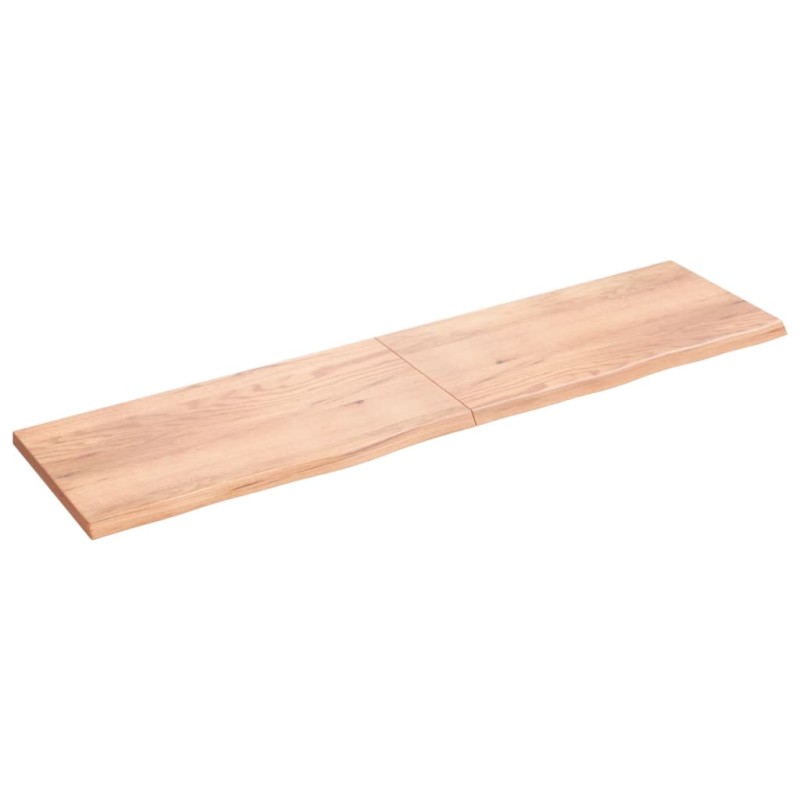 vidaXL Estante pared madera roble tratada marrón claro 200x50x(2-4) cm
