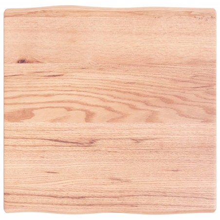 vidaXL Tablero mesa madera tratada borde natural marrón 60x60x(2-4) cm