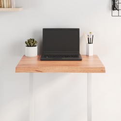 vidaXL Tablero mesa madera tratada borde natural marrón 60x60x(2-4) cm
