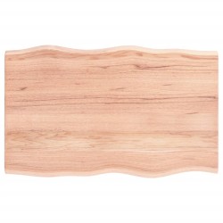 vidaXL Tablero mesa madera tratada roble borde natural 80x50x2 cm