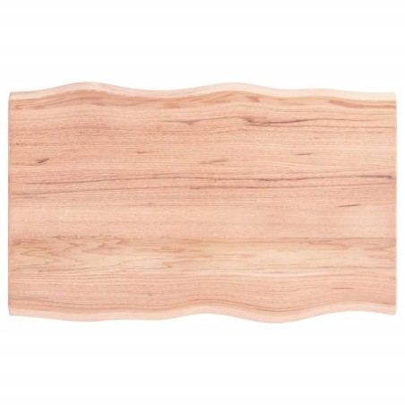 vidaXL Tablero mesa madera tratada roble borde natural 80x50x2 cm