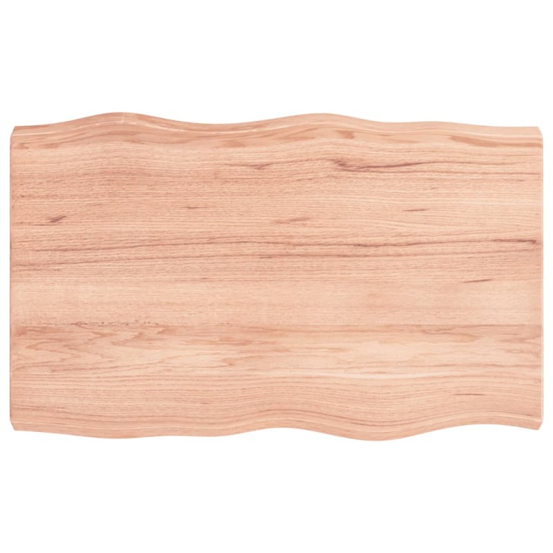 vidaXL Tablero mesa madera tratada borde natural marrón 80x50x(2-6) cm vidaXL Tablero mesa madera tratada borde natural marrón 80x50x(2-6) cm