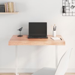 vidaXL Tablero mesa madera tratada borde natural marrón 80x50x(2-6) cm