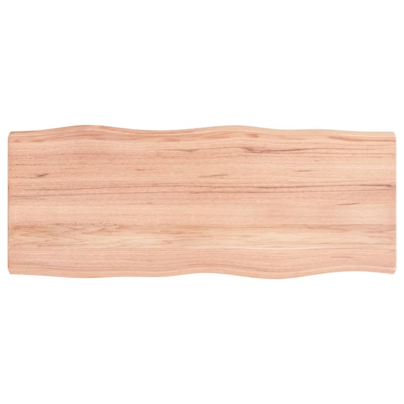 vidaXL Tablero mesa madera tratada borde natural marrón 100x40x(2-4)cm