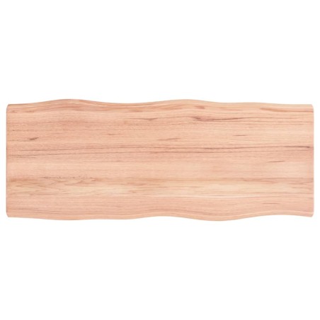 vidaXL Tablero mesa madera tratada borde natural marrón 100x40x(2-4)cm