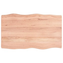 vidaXL Tablero mesa madera tratada borde natural marrón 100x60x(2-6)cm