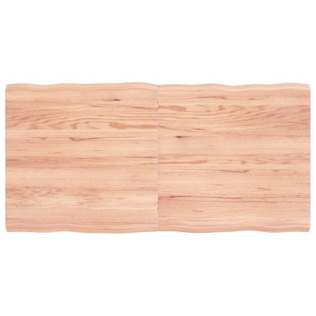 vidaXL Tablero mesa madera tratada borde natural marrón 120x60x(2-4)cm