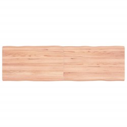 vidaXL Tablero mesa madera tratada borde natural marrón 140x40x(2-4)cm