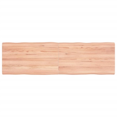 vidaXL Tablero mesa madera tratada borde natural marrón 140x40x(2-4)cm