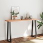 vidaXL Tablero mesa madera tratada borde natural marrón 140x40x(2-4)cm vidaXL Tablero mesa madera tratada borde natural marrón 140x40x(2-4)cm
