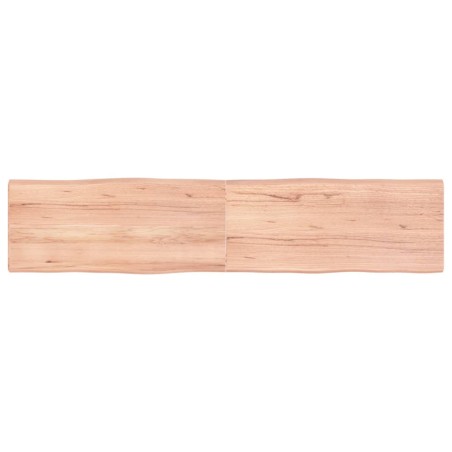 vidaXL Tablero mesa madera tratada borde natural marrón 180x40x(2-4)cm