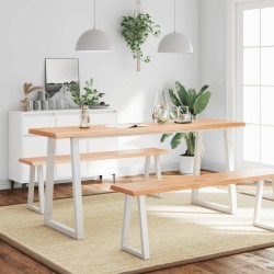vidaXL Tablero mesa madera tratada borde natural marrón 180x40x(2-4)cm