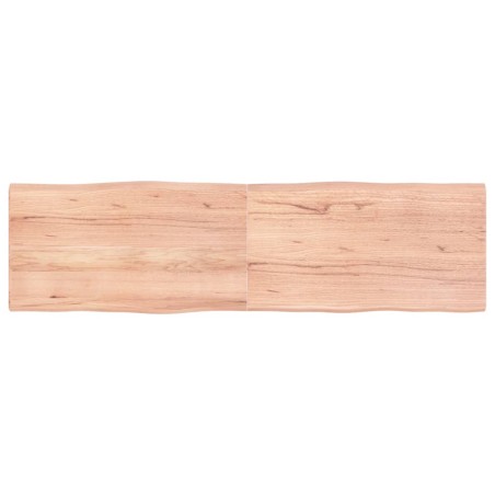 vidaXL Tablero mesa madera tratada borde natural marrón 180x50x(2-4)cm