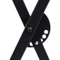vidaXL Set de soporte para teclado y taburete negro