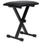 vidaXL Set de soporte para teclado con doble refuerzo y taburete negro vidaXL Set de soporte para teclado con doble refuerzo y taburete negro