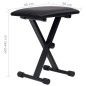 vidaXL Set de soporte para teclado con doble refuerzo y taburete negro vidaXL Set de soporte para teclado con doble refuerzo y taburete negro