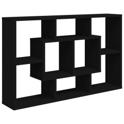 vidaXL Estantería de pared madera contrachapada negra 85x16x52,5 cm