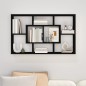 vidaXL Estantería de pared madera contrachapada negra 85x16x52,5 cm vidaXL Estantería de pared madera contrachapada negra 85x16x52,5 cm
