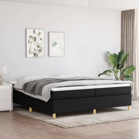 vidaXL Estructura de cama box spring tela negro 200x200 cm