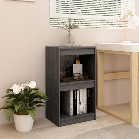 vidaXL Estantería madera maciza de pino gris 40x30x71,5 cm