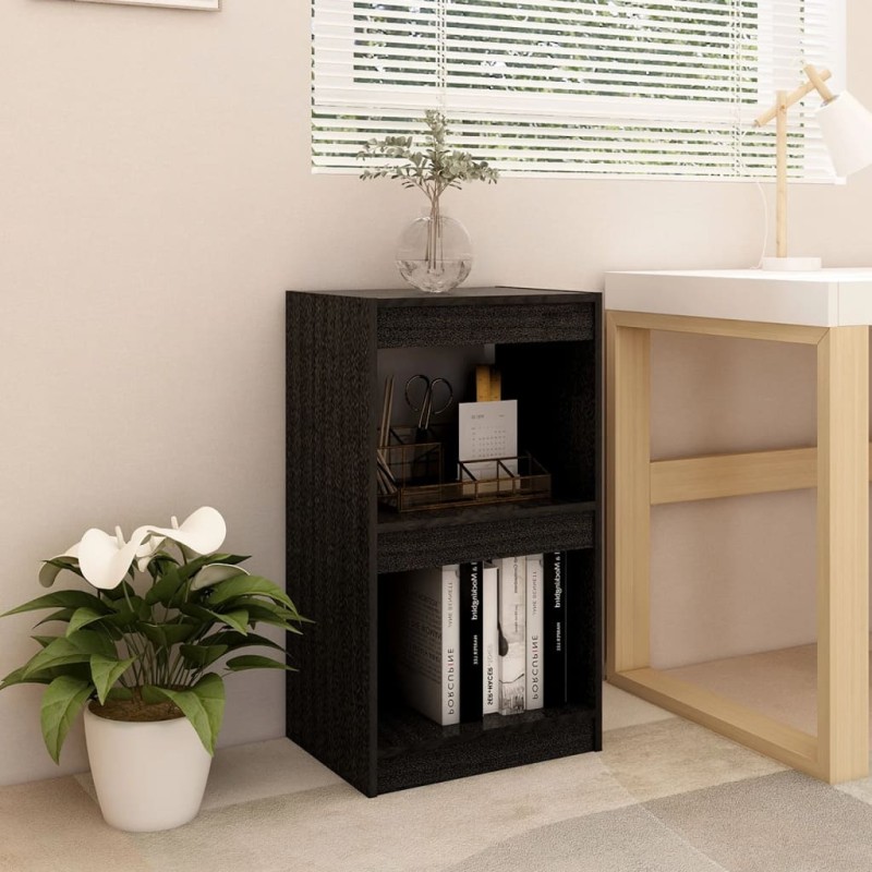 vidaXL Estantería madera maciza de pino negro 40x30x71,5 cm