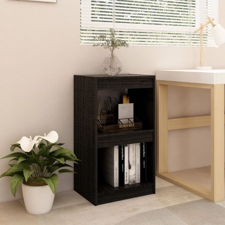 vidaXL Estantería madera maciza de pino negro 40x30x71,5 cm