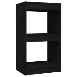 vidaXL Estantería madera maciza de pino negro 40x30x71,5 cm
