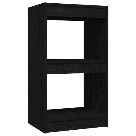 vidaXL Estantería madera maciza de pino negro 40x30x71,5 cm