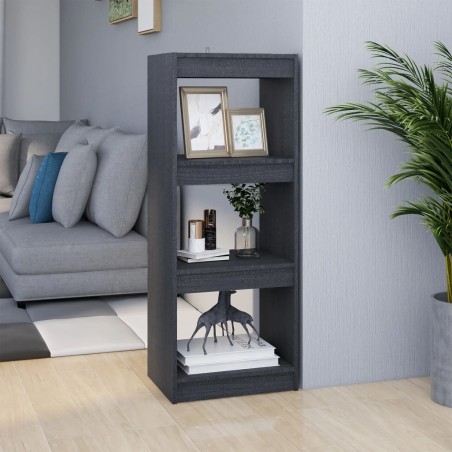 vidaXL Estantería/divisor de espacios madera de pino gris 40x30x103,5 cm