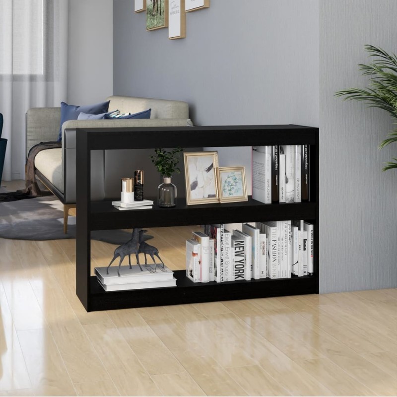 vidaXL Estantería/divisor de espacios madera pino negro 100x30x71,5 cm vidaXL Estantería/divisor de espacios madera pino negro 100x30x71,5 cm