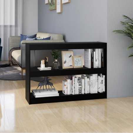 vidaXL Estantería/divisor de espacios madera pino negro 100x30x71,5 cm