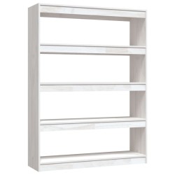 vidaXL Estantería divisor de espacios pino blanco 100x30x135,5 cm