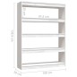 vidaXL Estantería divisor de espacios pino blanco 100x30x135,5 cm vidaXL Estantería divisor de espacios pino blanco 100x30x135,5 cm