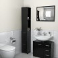 vidaXL Armario de baño madera contrachapada negro 25x26,5x170 cm vidaXL Armario de baño madera contrachapada negro 25x26,5x170 cm