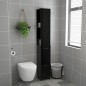 vidaXL Armario de baño madera contrachapada negro 25x26,5x170 cm vidaXL Armario de baño madera contrachapada negro 25x26,5x170 cm