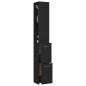 vidaXL Armario de baño madera contrachapada negro 25x26,5x170 cm vidaXL Armario de baño madera contrachapada negro 25x26,5x170 cm